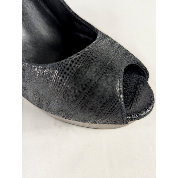 Cole Haan Mariela Slingback Peep Toe Stiletto Platform Pumps Heels Size 7 Black - Picture 3 of 11